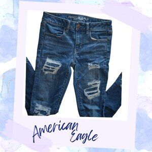 American Eagle Ripped Super Stretch Short Jeans